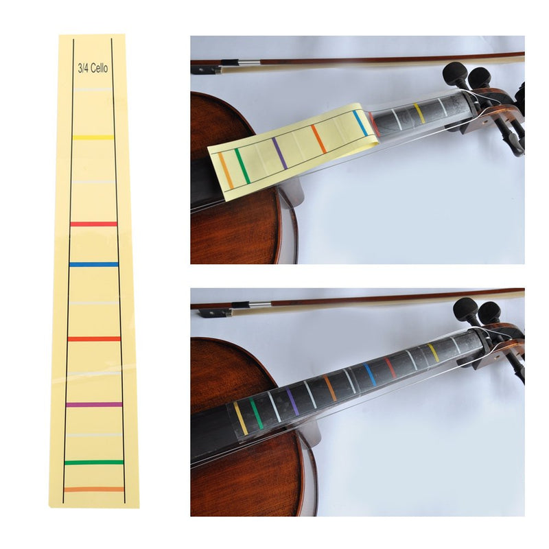 Dilwe Cello Finger Position Marker, Cello Practical Fret Board Label Sticker Accessory for Cello Practice Beginners(3/4) 3/4