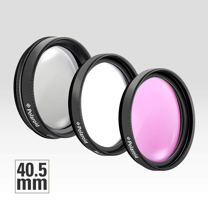 Polaroid Optics 40.5mm 3-Piece Filter Kit Set [UV,CPL,FLD] includes Nylon Carry Case – Compatible w/ All Popular Camera Lens Models