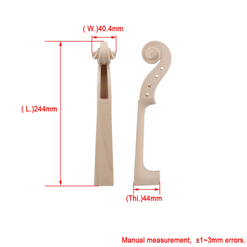 Yibuy Hand Carved Maple Violin Neck for DIY 4/4 Size Violin Luthier