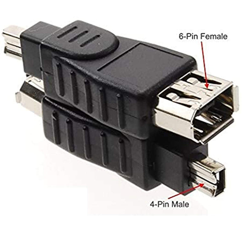 CablesOnline 6-Pin Female to 4-Pin Male IEEE-1394a Firewire Adapter, AD-FW2