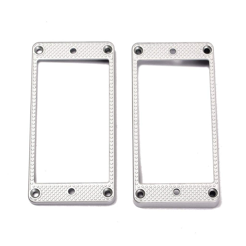 Alnicov 2 Pcs Curved Bottom Humbucker Pickup Ring Set for Epiphone Guitar Accessories,Silver