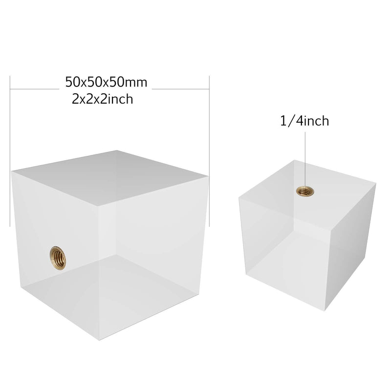 Selens Photo Photography Prism with Female 1/4 Inch, Professional Crystal Glass Cube Create Light Rainbow Effect for Camera Lens, for Photographer (50mm /2 inch) Cube prism