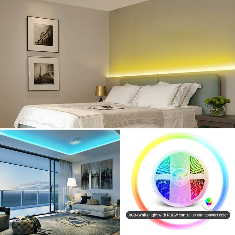 [AUSTRALIA] - GIDERWEL RGBW LED Strip Light,16.4ft RGB+Cold White SMD5050 Flexible 12V LED Strips 300LEDs,Dimmable Mixed Color Changing LED Tape Light Ambiance Lighting for Party Home Kitchen,Only 5m Strips 5m Rgbw Led Strips Only 