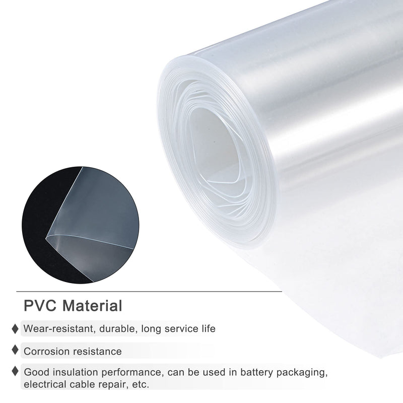 MECCANIXITY Battery Wrap PVC Heat Shrink Tubing 70mm Flat 6m Clear Good Insulation for Battery Pack