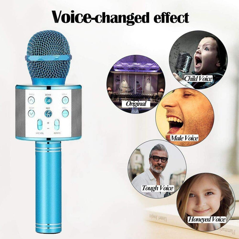 [AUSTRALIA] - Wireless Bluetooth Karaoke Microphone, Portable Karaoke Machine for Kid Birthday Party Christmas, Best Gifts Toys for Girls Boys Blue 