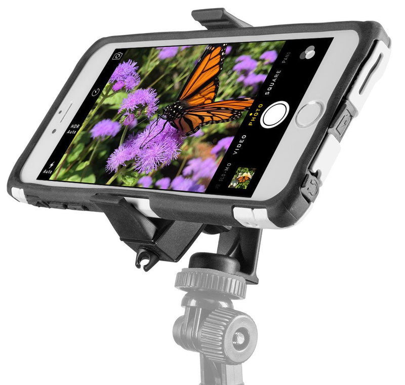 Arkon Tripod Adapter with Phone Holder for iPhone XS Max XS XR X 8 Galaxy S10 S9 Note 9 8 Retail Black