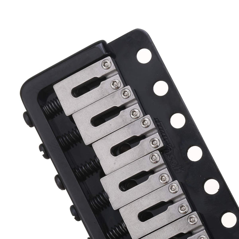 Wilkinson WVPC-SB 54mm Stainless Steel Saddles 6-Hole Guitar Tremolo Bridge with Full Solid Steel Block for Import Strat and Japan Strat, Black