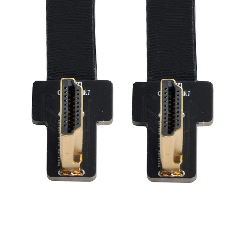 Xiwai CYFPV Dual 90 Degree Left Angled HDMI Type A Male to Male HDTV FPC Flat Cable for FPV HDTV Multicopter Aerial Photography (0.5M)