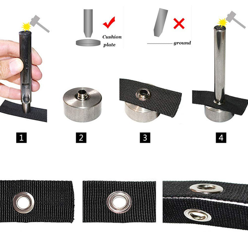 Grommet Kit,Grommets 1/2 inch Heavy Duty Metal Eyelets Kit for Fabric