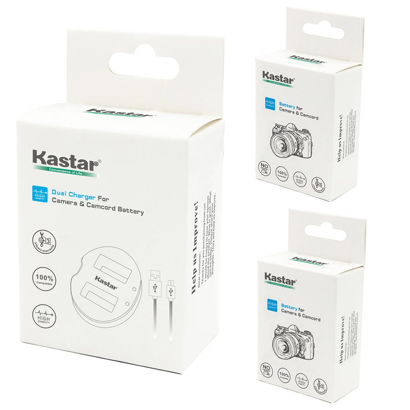 Kastar Battery (X2) & Dual USB Charger for Sony Cybershot DSC-HX5V, DSC-HX9V, DSC-W30, DSC-W35, DSC-W50, DSC-W55, DSC-W70, DSC-W80, DSC-W290, DSC-H10, H20, H50, H55, H70, H90 Battery+ More Cameras