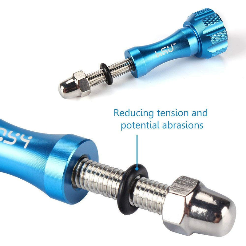 HSU Aluminum Thumbscrew Set + Wrench for Gopro Hero 10,9, (2018),Hero 8,7,6,5,4,3+,3,2,1, Gopro Session, AKASO Campark and Other Action Cameras (Blue) Thumbscrew Set + Wrench(Blue)
