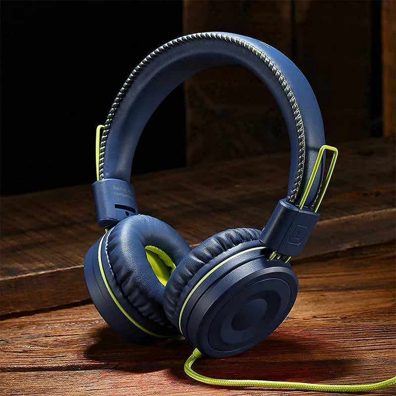 POWMEE Bundle M1 Kids Headphones Wired Headphone for Kids,Foldable Adjustable Stereo Tangle-Free,3.5MM Jack Wire Cord On-Ear Headphone for Children