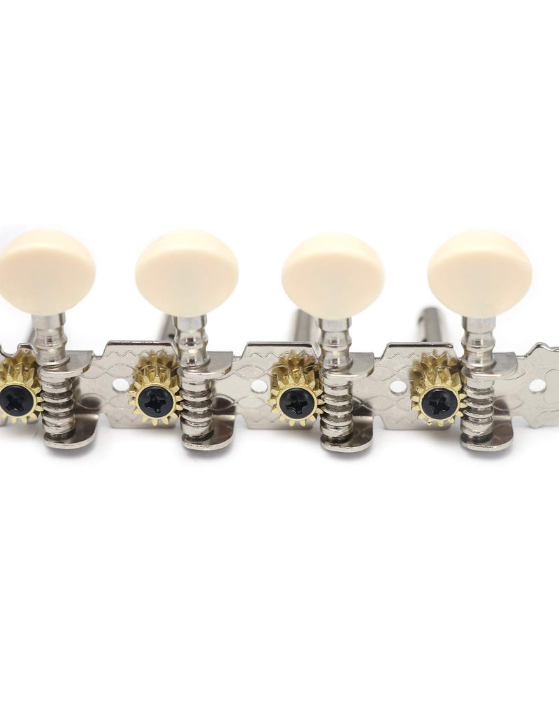 Metallor Guitar Machine Heads Tuning Pegs Keys for Mandolin Banjo and 8 String Guitars Instruments Double Hole Chrome Plating 4L 4R.