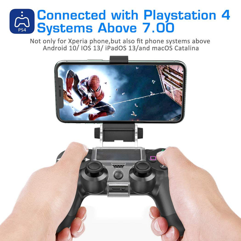 OIVO PS4 Controller Phone Clip Mount for Rmote Play, Mobile Gaming Clamp Bracket Phone Holder with Adjustable Stand Compatible with Dualshock 4 /PS4 Slim/PS4 Pro Controllers