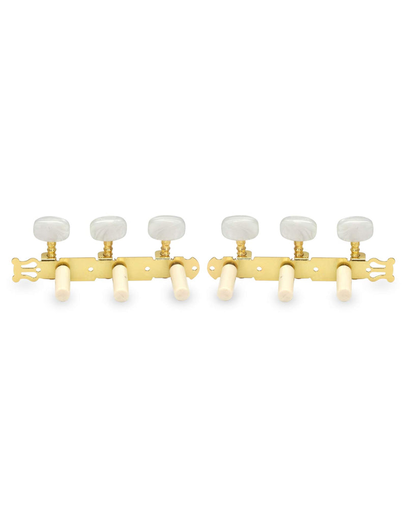 Metallor Guitar Tuning Pegs Gold Plated Machine Heads Tuning Keys Tuners Single Hole for Classical Guitar 3 on a Plank 3L 3R. G304