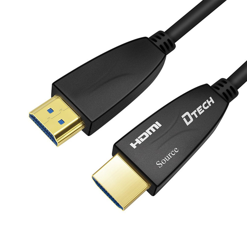 DTECH 25 Feet Fiber Optic HDMI Cable 4K 60Hz 18Gbps HDR 444 422 420 Sub-sampling High Speed in-Wall Rated (8 Meter, Black) 25ft