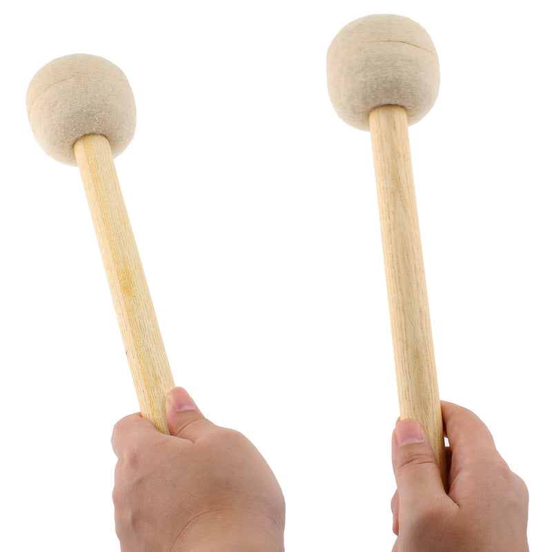 [AUSTRALIA] - Jiozermi 2 Pcs Drum Mallet 12.8 Inches Length, Wool Felt Drum Stick, Anti-slip Bass Percussion Sticks, Instrument Band Accessory Part for Drums Snare Drums, Beige 