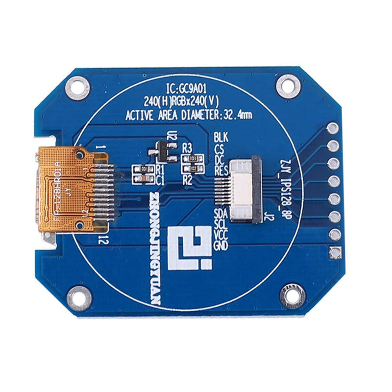 DC 3.3V 1.28'' LCD Display Module, RGB 240x240 GC9A01 Driver SPI Interface 240x240 Resolution for Instrument Display, Mobile Devices and Display Equipment