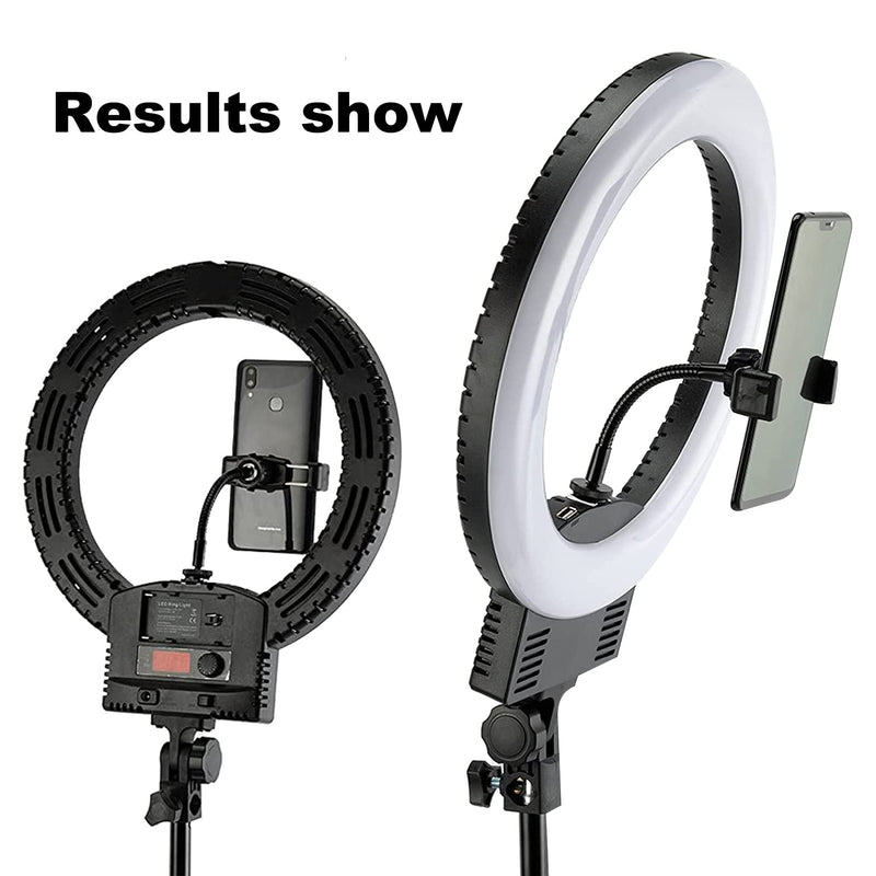 Phone Holder for Ring Light and Tripod Stand with 1/4" Female Thread Adapter, Flexible Gooseneck Phone Tripod Mount with Detachable Hot Shoe and 1/4" to 1/4" Male Threaded Converter Fits Most Devices
