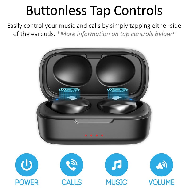 iLuv TB100 Wireless Earbuds, Bluetooth in-Ear True Cordless with Hands-Free Call MEMS Microphone IPX6 Waterproof Protection, Includes Compact Charging Case and 4 Ear Tips, Black