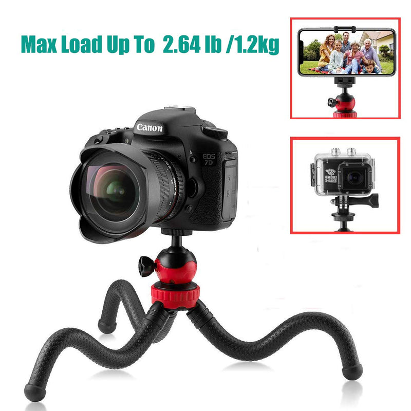 Phone Tripod,3in1 Portable Tripod Stand with Bluetooth Remote for iPhone & Android,12" Flexible Mini Camera Tripod for GoPro Hero 7 6 5/Action Camera/DSLR Canon Nikon Sony Camera,360°Rotation.