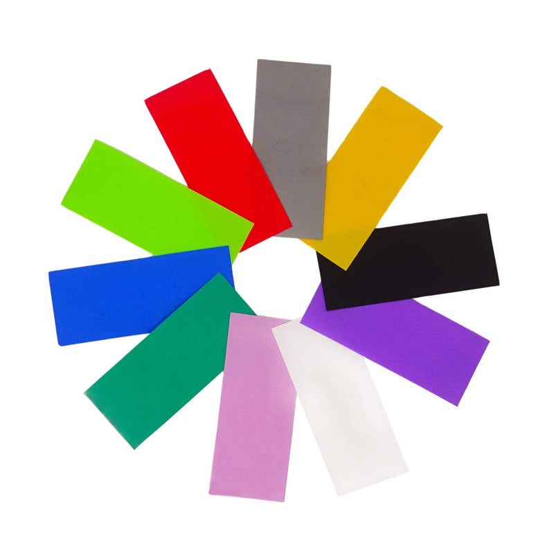 Honbay 200PCS 10 Colors 30x72mm Battery Shrink Film Colorful Battery Wraps PVC Heat Shrink Tubing Tube for 18650 Battery