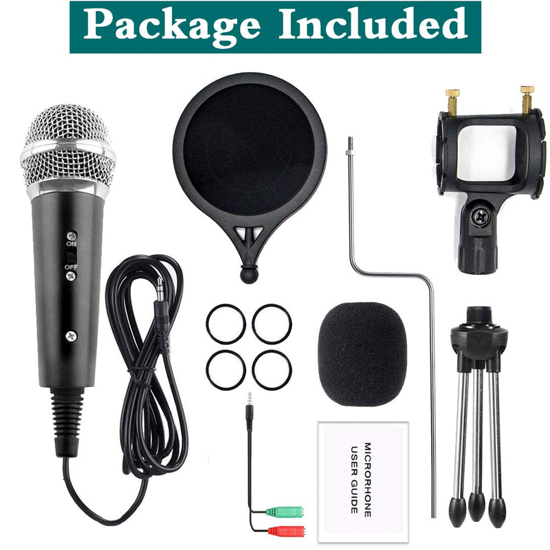 [AUSTRALIA] - Condenser Microphone for Computer PC Studio Podcast Microphone 3.5 mm Plug and Play Recording Gaming Microphone with Pop Filter for Skype YouTube Phone Mic 