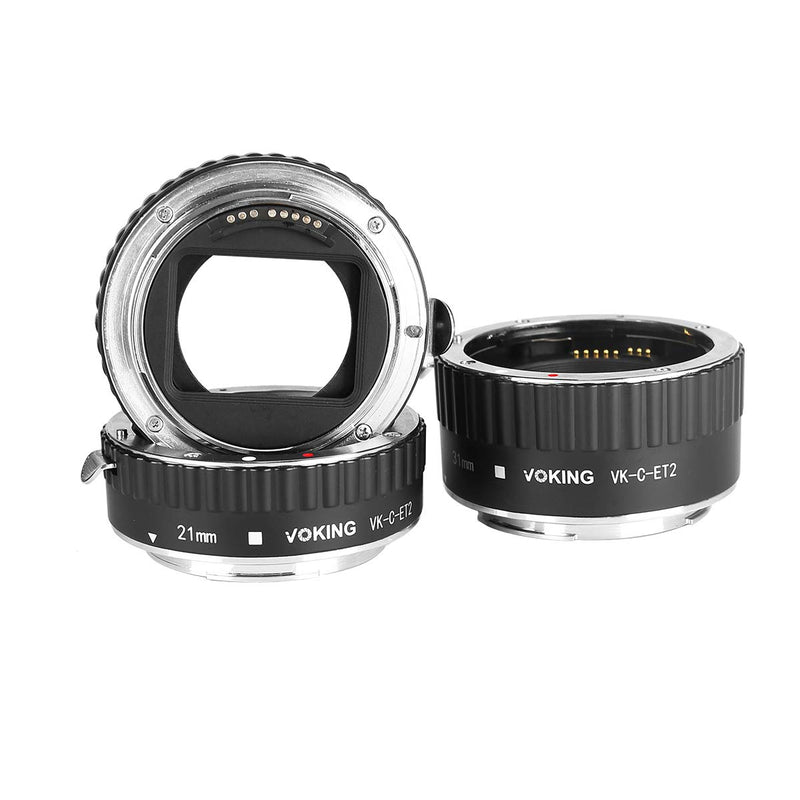 Voking VK-C-ET2 13mm 21mm 31mm Auto Focus Macro Extension Tube Set for Canon SLR Cameras (Black)