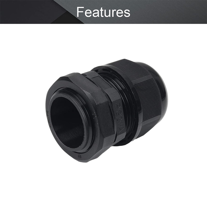 Fielect 5Pcs PG21A-0714 Flat Hole Type Cable Gland Wire Hole Waterproof Joint Adjustable 7mmx14mm 12.5mm 28.3mm 5Pcs