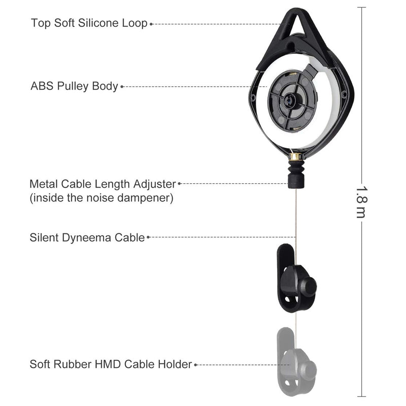 FNSHIP VR Cable Management - Virtual Reality Wire Ceiling Pulley System for Oculus Quest/Quest 2/Oculus Rift S/Lenovo/Playstation VR/HTC Vive/HTC Vive Pro/Samsung Odyssey VR/Valve Index VR Accessories