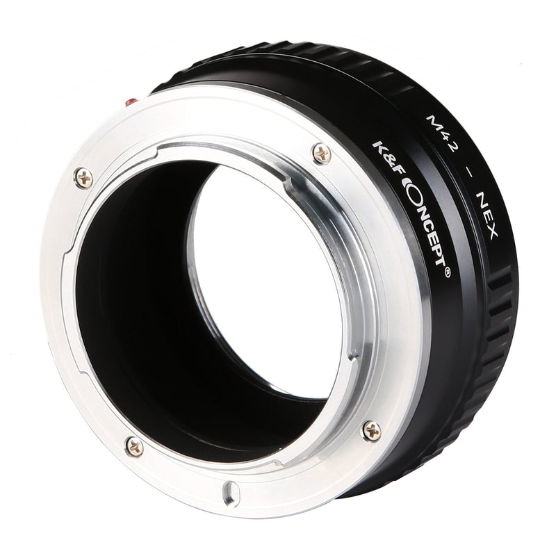 K&F Concept Lens Mount Adapter M42 to NEX Ⅱ Copper Adapter Compatible with M42 Screw Mount Lens Sony NEX Camera Black