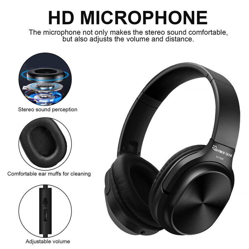 [AUSTRALIA] - Hayner-Seek Studio Headphone Over Ear Stereo Monitoring Black Headphones for PC, Phone, Chatting, Music, DJ, Podcast (Classical Black) 