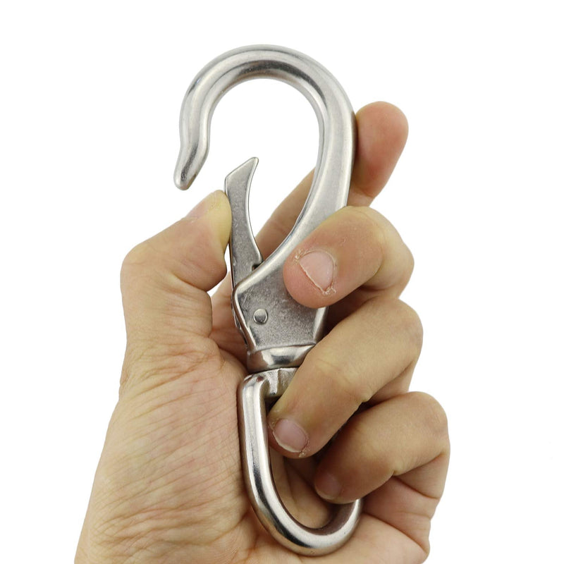 2Pack Stainless Steel 304 Swivel Eye Snap Hooks (3-7/16In x 1-3/16 Inch), Universal Marine Scuba Diving Clips, Hardware Spring Buckles for Bird Feeders/Pet Chains/Collars/Keychains and More M5(1#) M5(1#) 2PCS