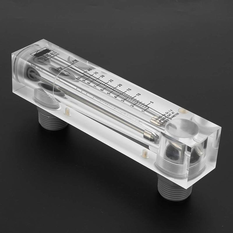 LZM-25 Acylic Flowmeter, 1-10GPM Liquid Flow Meter, Water Tube Design Liquid Flowmeter Measure, Button Panel Type Water Flow Meter, Thread Interface, External ZG1
