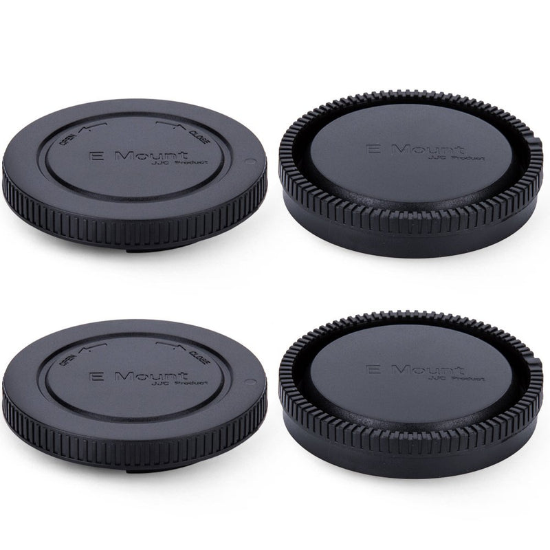 2 Pack JJC E-Mount Body Cap and Rear Lens Cap Kit for Sony A6000 A6100 A6300 A6400 A6500 A6600 A5100 A5000 A1 A7C A7 III II A7R IV III II A7S III II A9 NEX-6 and More Sony Mirrorless Camera & Lens For Sony E Mount