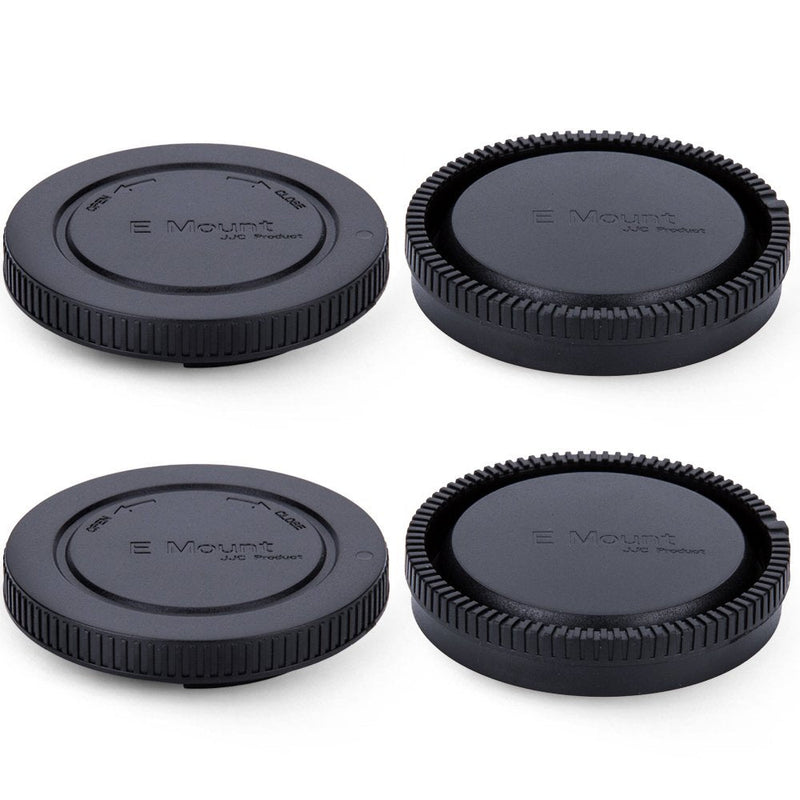 2 Pack E Mount Body Cap Cover & Rear Lens Cap for Sony A6000 A5100 A6100 A6300 A6400 A6500 A6600 ZV-E10 A7C A7 A7II A7III A7IV A7R A7RII A7RIII A7RIV A7S A7SII A7SIII A9 A9II & More Sony Camera Lens For Sony E Mount