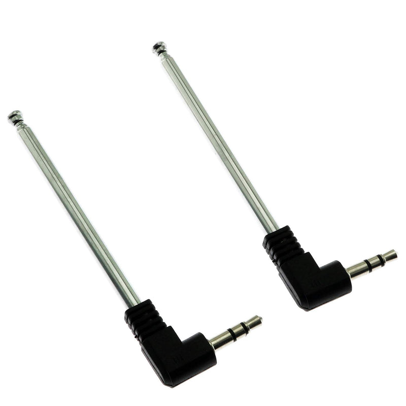 RuiLing 2pcs 4 Section Telescopic 3.5mm FM Radio Antenna, for Auto Car & for Mobile Phone Antenna Mp3 Bluetooth Audio Max 25.5cm Length 3.5mm Port FM Radio Receiver