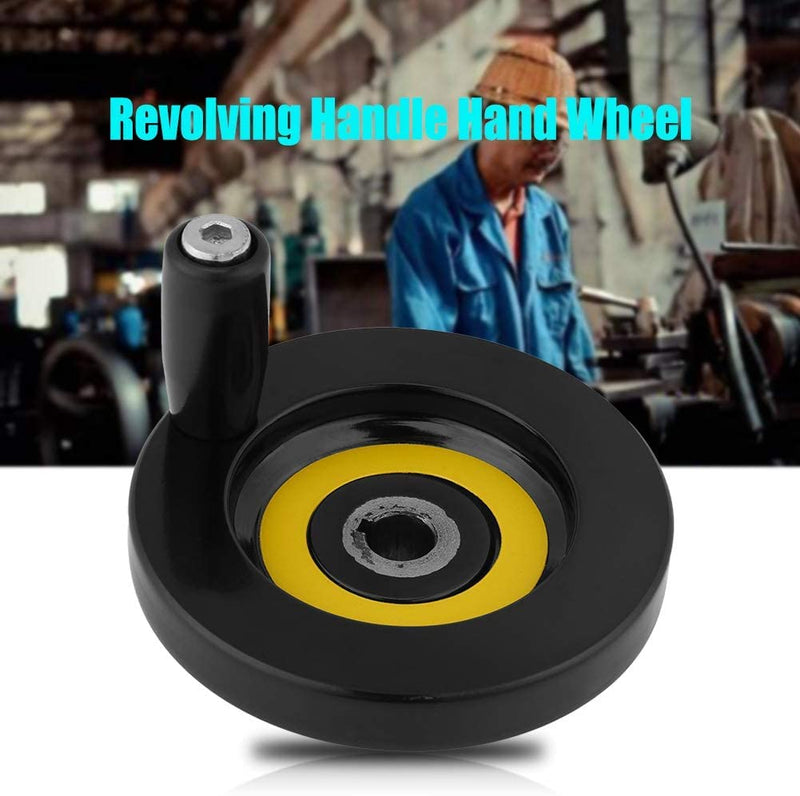 [AUSTRALIA] - Aicosineg 2Pcs Ripple Hand Wheel 10mm/0.39" Hole 80mm/3.15" Dia Handwheel Crank Handle Black with Revolving Handle Round Handwheel for Most Machine Wood Lathe Mill Table Saw Tailstock Drill Press 80*10mm 2Pcs 