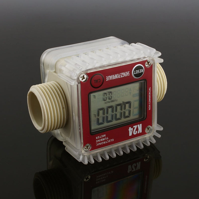 [AUSTRALIA] - K24 LCD Turbine Digital Diesel Fuel Flow Meter Anti-Corrosion for Diesel Fuel Oil Urea Chemical Liquid Water 
