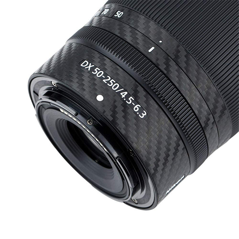 Anti-Scratch Lens & Lens Hood Cover Skin Sticker Protector Film Wrap for Nikon Nikkor Z DX 50-250mm F4.5-6.3 VR Lens & HB-90A Lens Hood Skin Guard Shield on Nikon Z 50 Z50 Camera -Carbon Fiber Pattern