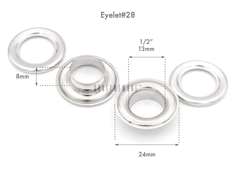 CRAFTMEMORE 1/2" Grommet Tool Kit Eyelet Setting Tool Grommet Setter Hole Punch Cutter & Pack of 10 Grommets (1/2 (13mm) Inside Diameter) 1/2" (13 mm)