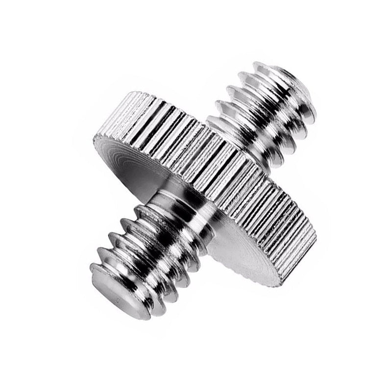 [AUSTRALIA] - 6 Pack International Standard 1/4"-20 Male to 1/4"-20 Male Threaded Tripod Screw Adapter Standard Tripod Mounting Thread Camera Screw Adapter Converter,Precision Made Sliver 