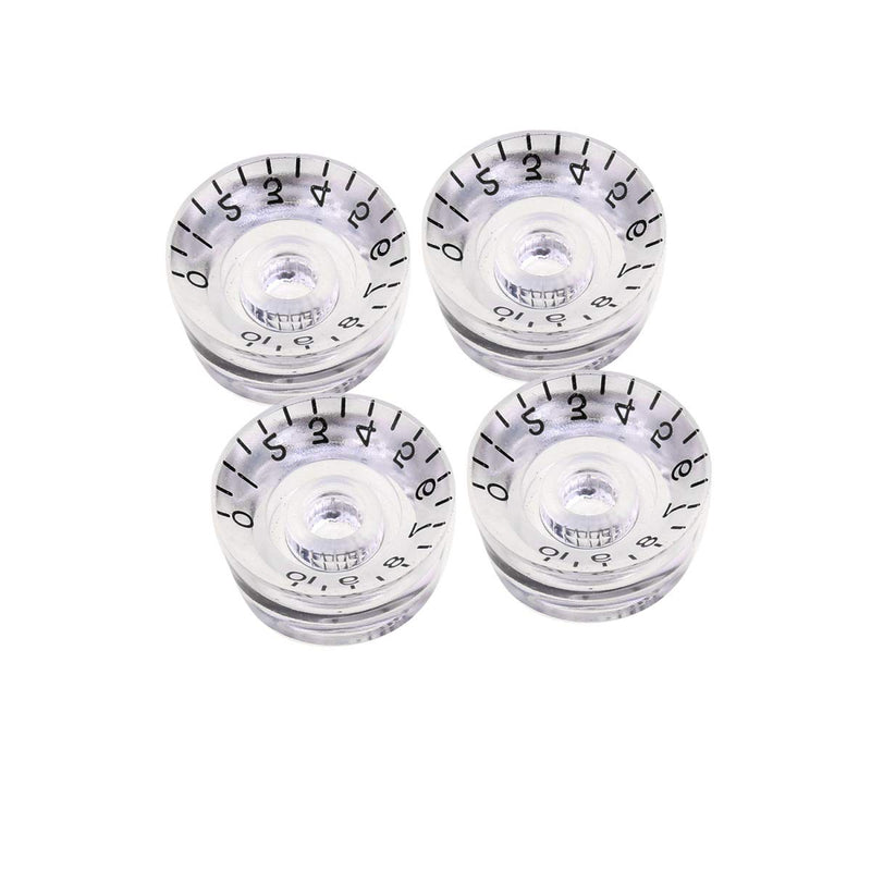 Musiclily Pro Metric Size 18 Splines Guitar Speed Control Knobs for Epiphone Les Paul SG Style, Transparent (Set of 4)