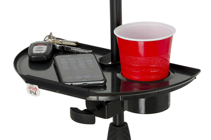 [AUSTRALIA] - Gator Frameworks Microphone Stand Accessory Tray with Drink Holder and Guitar Pick Tab; 12" x 7" (GFW-MIC-ACCTRAY) 