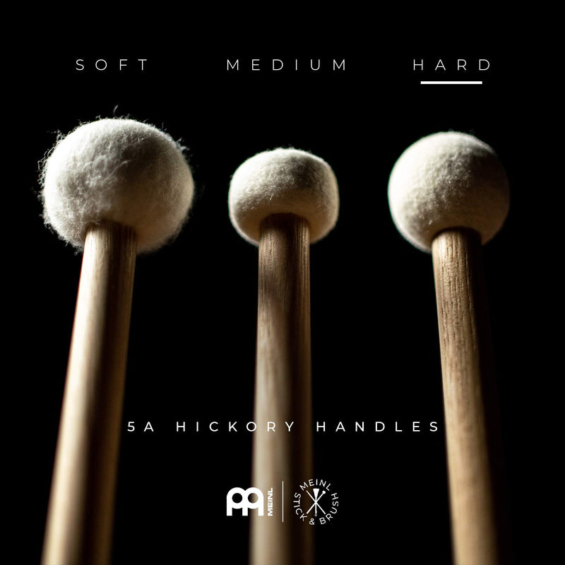 Meinl Drum Set Mallets With Hard Felt Head & 5A American Hickory Handle-Made in GERMANY, (SB402)