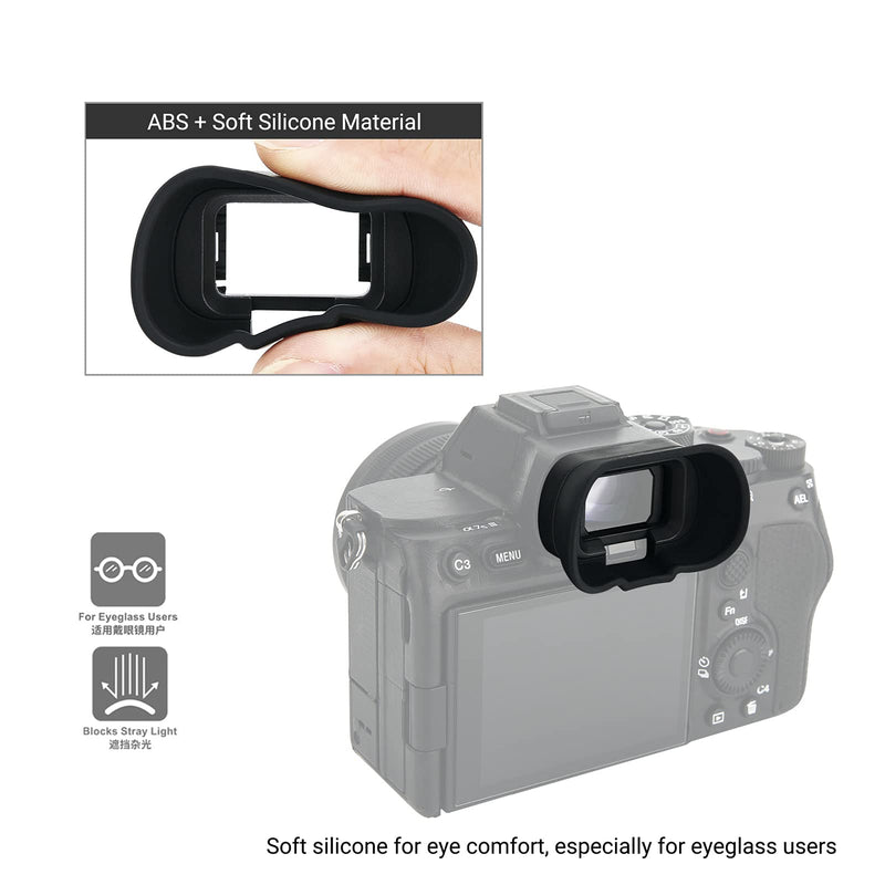 Soft Silicon Camera Viewfinder Eyecup Eye Cup Eyepiece Replacement for Sony Alpha A7 IV A7M4 A7IV Alpha 1 A1 ILCE-1 & Alpha 7S III A7SIII A7S3 ILCE-7SM3 EVF Eyeshade Protector Replaces Sony FDA-EP19 for A1 & A7S III & A7 IV