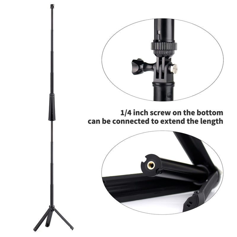 [AUSTRALIA] - YALLSAME Aluminum Selfie Stick Monopod for GoPro Hero 10 9 8 7 6 5 4 3 Max AKASO SJCAM DJI OSMO Action Camera with Floating Grip, Used as Extendable Telescoping Monopod Pole/Hand Grip/Tripod Stand Selfie Stick Monopod with Floating Grip 