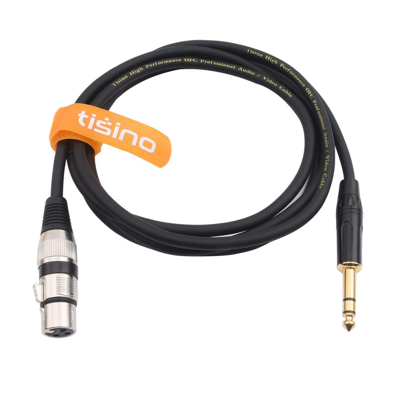 [AUSTRALIA] - TISINO XLR Female to 1/4 Inch (6.35mm) TRS Jack Lead Balanced Signal Interconnect Cable XLR to Quarter inch Patch Cable - 3.3 Feet 3 feet 