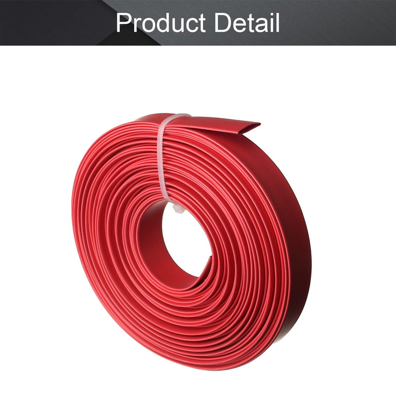 Othmro 1Pcs PE Plastic Industrial Heat-Shrink Tubings, 27.89FT Length 0.31inch Dia 2:1 Electrical Heat Shrink Wrap Cable Sleeve, Insulation Protection Heatshrink Tubes for Cable Bonding Red 5/16" x 28 Feet 8.5m Red 1