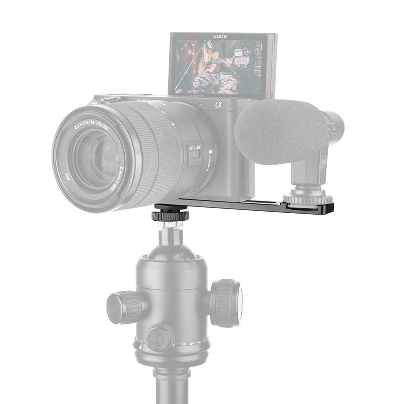 ChromLives Cold Shoe Bracket Extension Bar, Hot Shoe Extension, Microphone Mount with 1/4'' Tripod Screw Compatible with Mirrorless Camera Vlogging Sony A6400 6300 6500 6000 Zhiyun 4 DJI Osmo Pocket